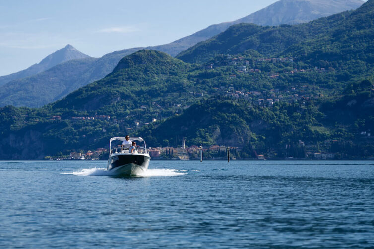 Boat of Bellagio rent a boat surfing on Lake Como