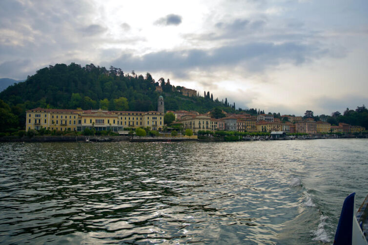 Bellagio on Lake Como view from the boat